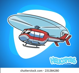 Cartoon Red Helicopter