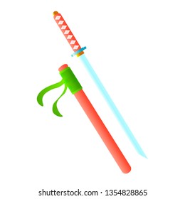 Cartoon red katana 