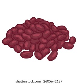 Cartoon Red Kidney Beans Vector Illustration