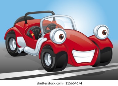 Cartoon red kit car