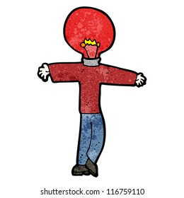 bombilla roja de dibujos animados