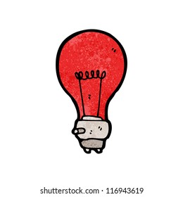 bombilla roja de dibujos animados