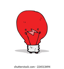 cartoon red light bulb