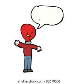 cartoon red light head man talking