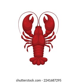 Cartoon red lobster isolated. Vector illustration design.