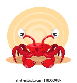 Cartoon red marine crab	