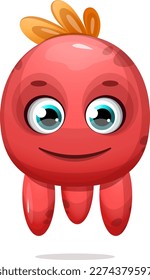A cartoon red monster with smile