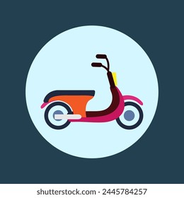 cartoon red motorcycle icon vector