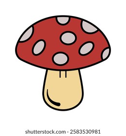 Cartoon Red Mushroom Illustration Vector