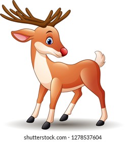 Cartoon red nose deer