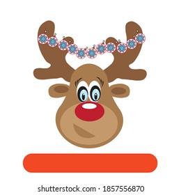 cartoon of a red nose reindeer