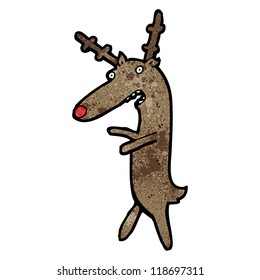 cartoon red nosed reindeer