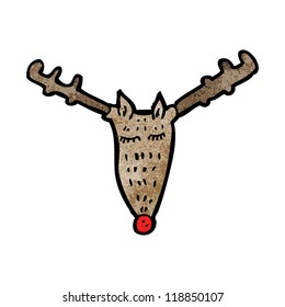cartoon red nosed reindeer
