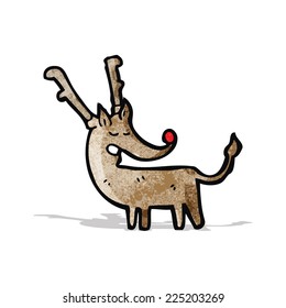 cartoon red nosed reindeer