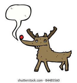 cartoon red nosed reindeer