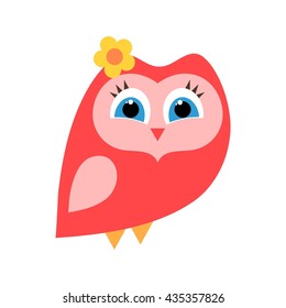 Cartoon red owl icon