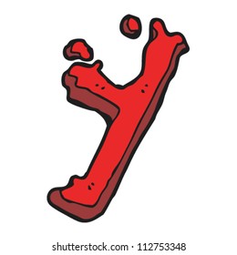 letra de bandeja de pintura roja de dibujos animados y