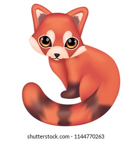 Cartoon red panda