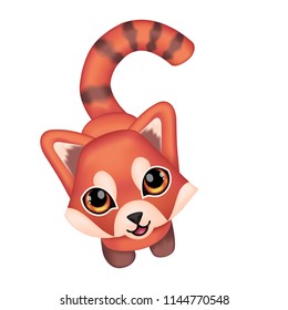 Cartoon red panda