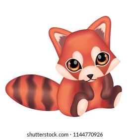 Cartoon red panda