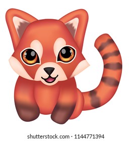 Cartoon red panda