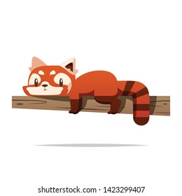 Cartoon red panda vector isolated illustration