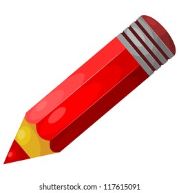Cartoon red pencil. eps10