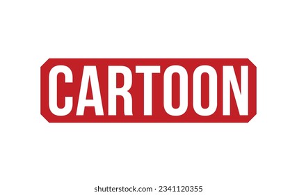 Diseño vectorial del sello rojo de goma de dibujos animados.