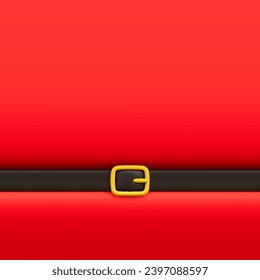 Cartoon red Santa Claus suit with belt and buckle. Merry Christmas and Happy New Year concept background for christmas greeting card, invitation banner, flyer or poster. Vector illustration