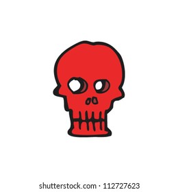 crânio vermelho de desenho animado