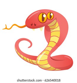 Cartoon red snake.Vector illustration