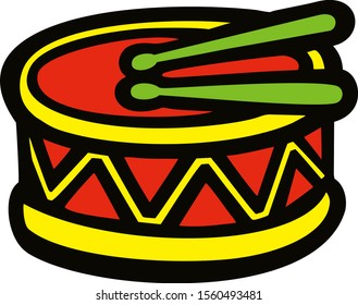 Cartoon Red Snare Drum Image Stick Stock Vector (Royalty Free) 1560493481