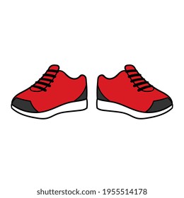 Ilustración vectorial de las zapatillas rojas de dibujos animados