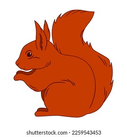 Ilustración vectorial de la silueta de la ardilla roja de dibujos animados