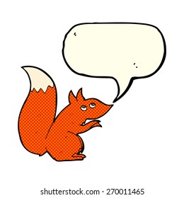 cartoon red squirrel with speech bubble