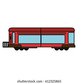 cartoon red train wagon rail