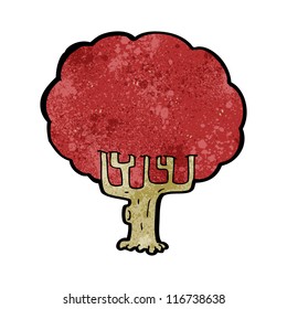 árbol rojo de dibujos animados