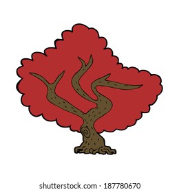 cartoon red tree