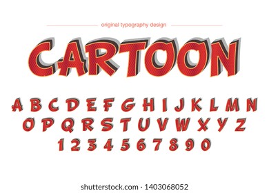 Cartoon Red Typography Design Font