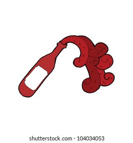 cartoon red wine bottle