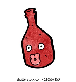 botella de vino tinto de dibujos animados