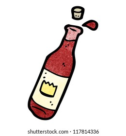 cartoon red wine bottle