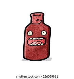 botella de vino tinto de dibujos animados