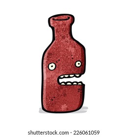 botella de vino tinto de dibujos animados