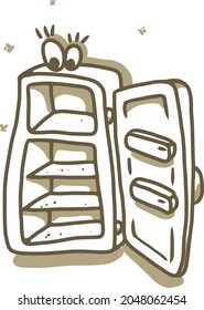 Dibujo de refrigerador de dibujos animados en formato vectorial