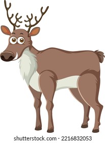 Cartoon reindeer on white background illustration
