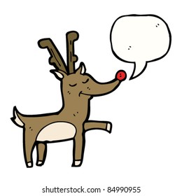 cartoon reindeer with red nose