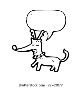 cartoon reindeer with speech bubble