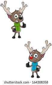 Cartoon Reindeer - Thumbs Up