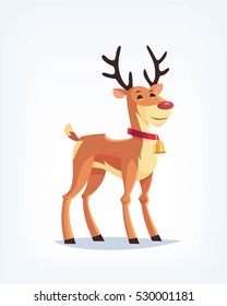 Cartoon reindeer vector illustration.